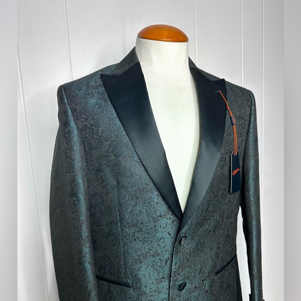 NWT Egara Slim Fit Dinner Jacket Blazer - Green Rose Floral